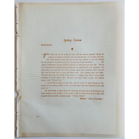 1902 Sydney Carton Barnard Photogravure Tale Of Two Cities Charles Dickens DWP8C - Picture 3 of 3